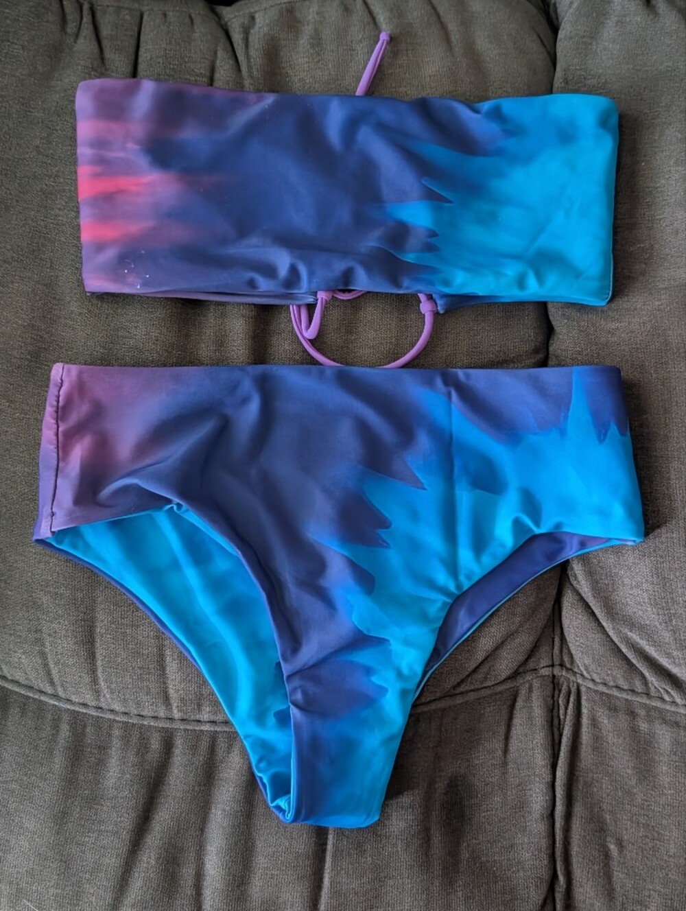 Blue & Purple Ombre Bandeau Bikini Set -